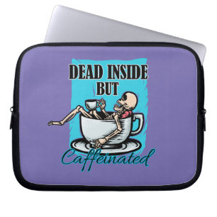 Capa Para Notebook Dentro morto, Mas Esqueleto Cafeinado Que Ama Cafe