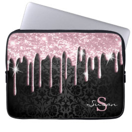 Capa Para Notebook Derrame preto e gota-luz rosa