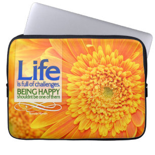 Capa Para Notebook "Desafios de vida e felicidade" Citação Inspiracio