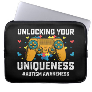 Capa Para Notebook Desbloqueando Sua Unicidade Autismo Jogos Gamer