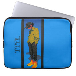 Capa Para Notebook descansando Vibes, em Teal, Eletrônicos Bag