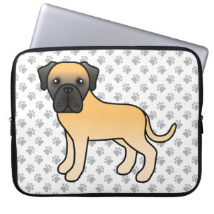 Capa Para Notebook Desenhado Inglês Mastiff Bolo Cartoon Cão e Patas