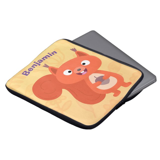 Capa Para Notebook Desenho animado de esquilo-vermelho fofo (Frente Topo)
