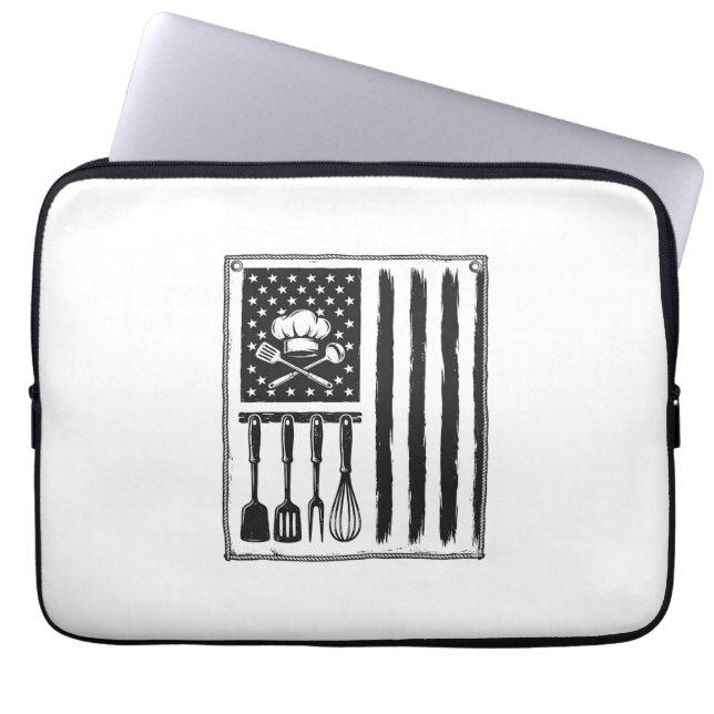 Capa Para Notebook Desenho de Camisa de Utensílios de Cozinha Bandeir (Frente)