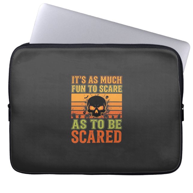 Capa Para Notebook Desenho de Caveira Assustadora de Halloween Retrô_ (Frente)