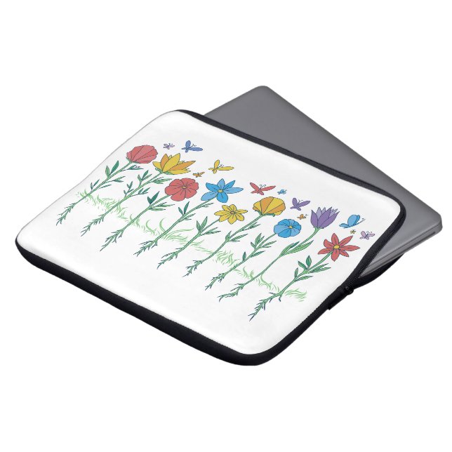 Capa Para Notebook desenho de flores crescendo (Frente Topo)