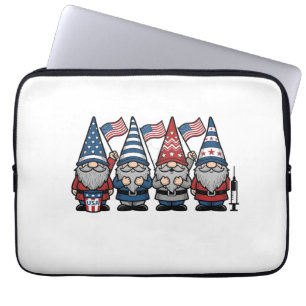 Capa Para Notebook Desenho de Gnome Patriótico Enfermeira Vetor Vinta