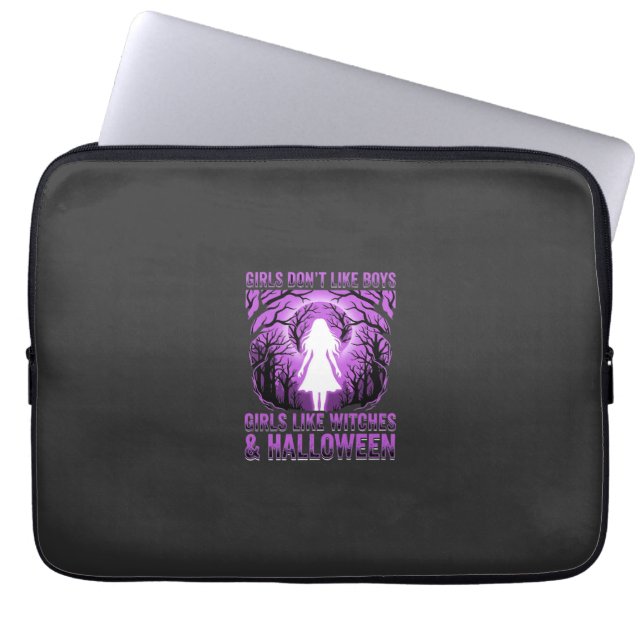 Capa Para Notebook Desenho de Halloween para Meninas que Gostam de Br (Frente)
