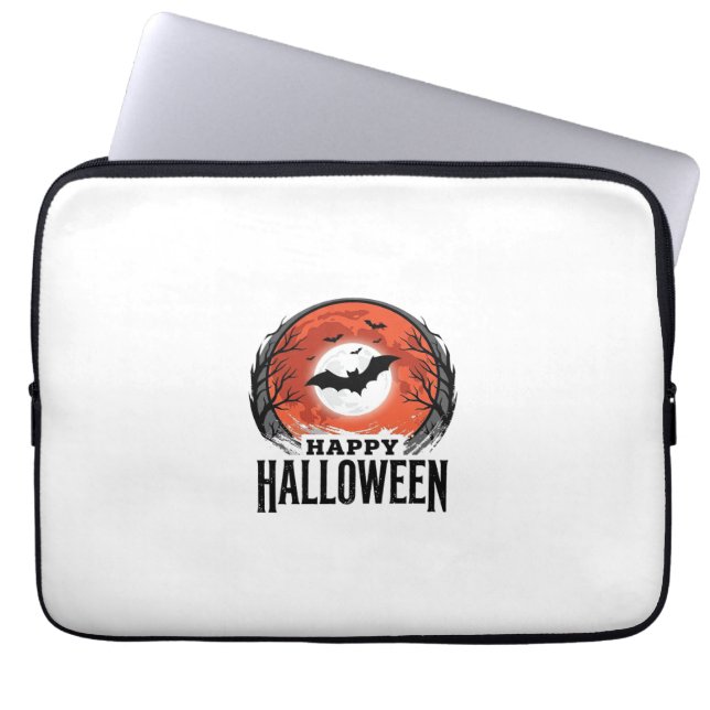 Capa Para Notebook Desenho de Morcego de Halloween Antigo Gravado à L (Frente)