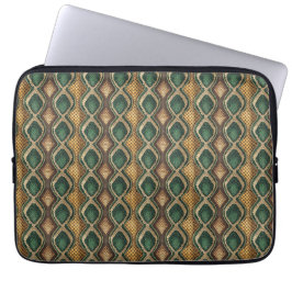 Capa Para Notebook Desenho de padrão de pele de cobra em esmeralda e