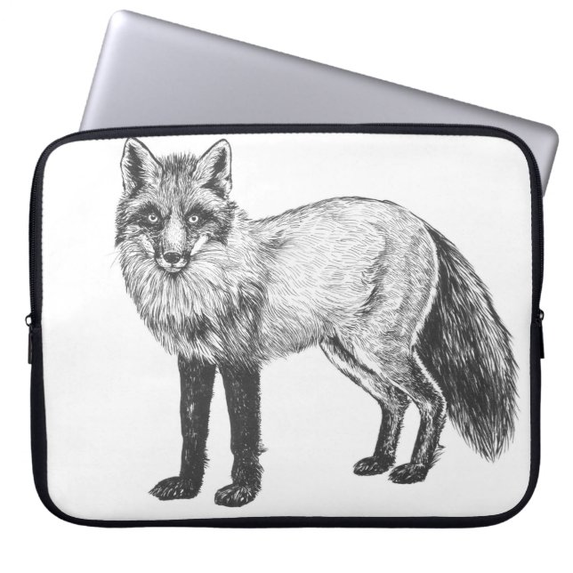 Capa Para Notebook Desenho de raposa (Frente)