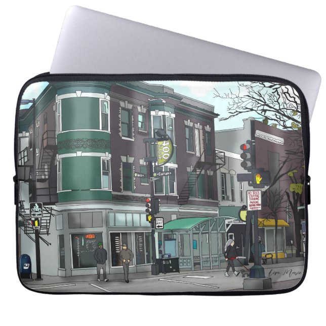 Capa Para Notebook Desenho do Centro Madison, Wisconsin (Frente)
