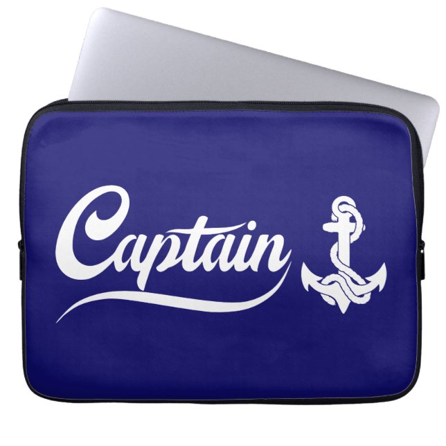 Capa Para Notebook Desenho Náutico Âncora Veloz Capitão (Frente)
