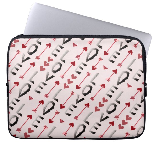 Capa Para Notebook Desenho Romântico Coração, Flecha & Amor (Frente)