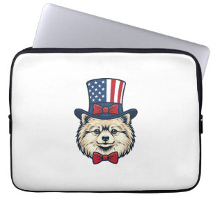 Capa Para Notebook Desenho Vetorial de Cabeça de Cachorro Patriota co