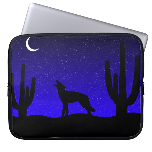Capa Para Notebook Desert Coyote Howling na Lua (Frente)