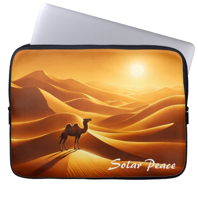 Capa Para Notebook Deserto de Camel e animal amarelo-sol (Frente)