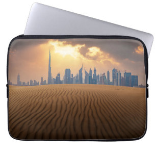 Capa Para Notebook Desertos Vista Skyline do Dubai de Sand Dune