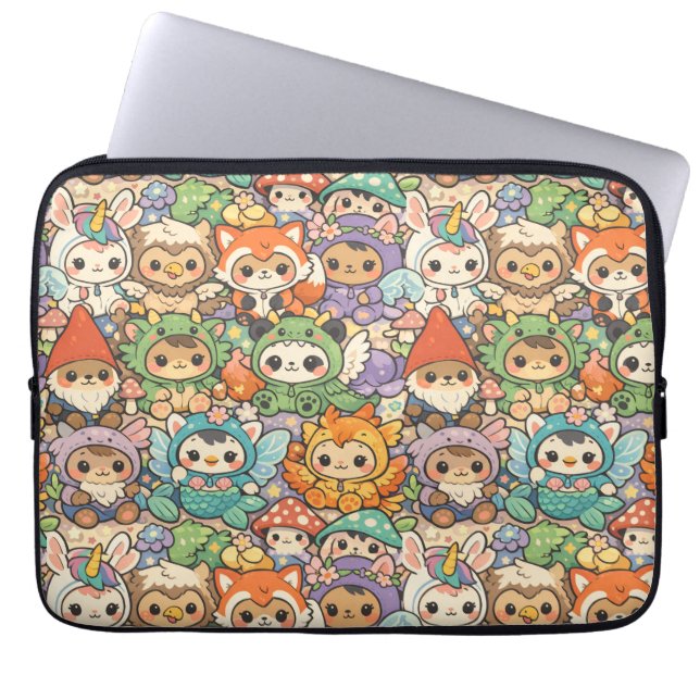 Capa Para Notebook Desfile de Amigos Mitológicos | Magia Pastel Cute (Frente)
