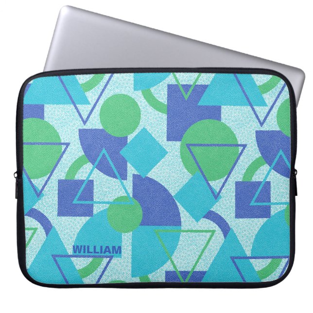 Capa Para Notebook Design abstrato verde e azul (Frente)