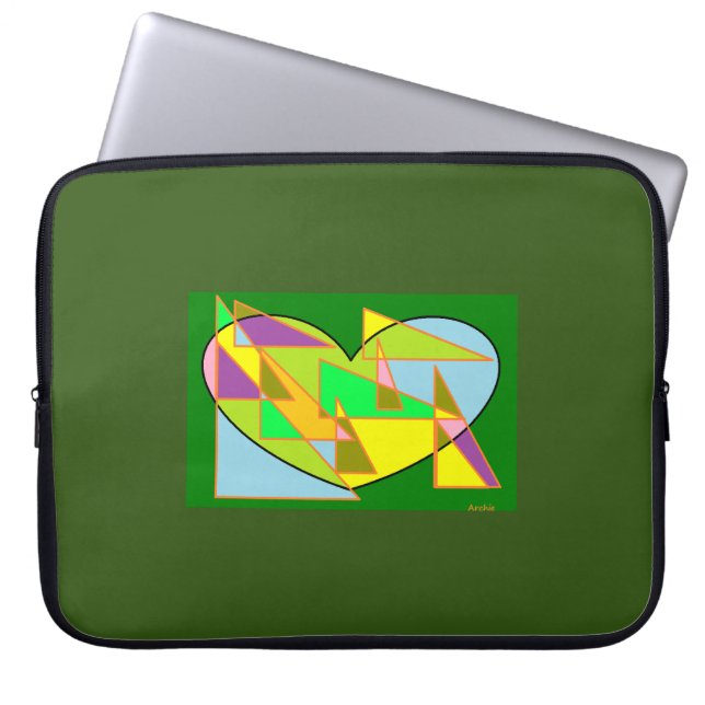 Capa Para Notebook Design abstrato verde no cobrir da bolsa de laptop (Frente)