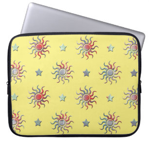 Capa Para Notebook Design colorido do sol e das estrelas