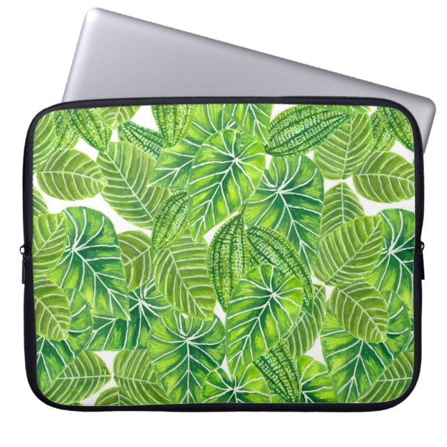 Capa Para Notebook Design das folhas tropicais aquáticas (Frente)