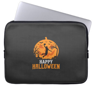 Capa Para Notebook Design de Abóbora de Basquete no Halloween_1