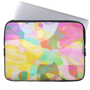 Capa Para Notebook Design de Abstrato de Peças Coloridas de Pastel
