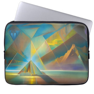 Capa Para Notebook Design de Abstrato Geométrico na Paisagem de Pirâm