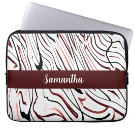Capa Para Notebook Design de Abstrato preto branco vermelho