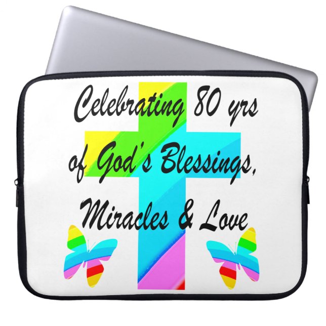CAPA PARA NOTEBOOK DESIGN DE ANIVERSÁRIO DE 80 PERSONALIZADO RELIGIOS (Frente)