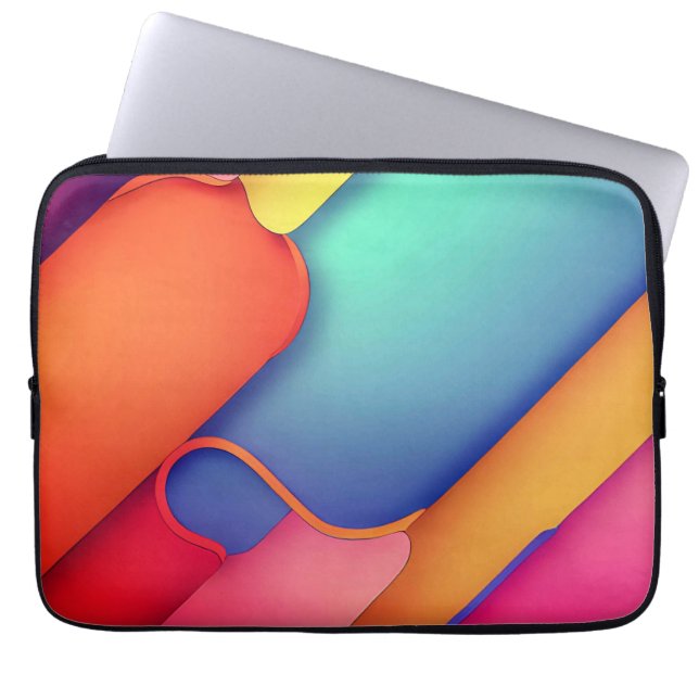 Capa Para Notebook Design de arte moderna dobra de cor (Frente)