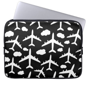 Capa Para Notebook Design de aviões voadores a negro