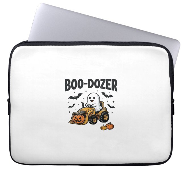 Capa Para Notebook Design de Bulldozer Fantasma de Halloween Boo-Doze (Frente)