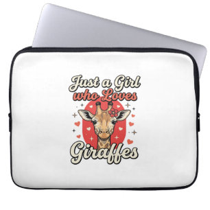 Capa Para Notebook Design de Camisa de Menina Vintage Amante de Giraf