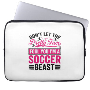 Capa Para Notebook Design de Camisa Vintage Pretty Face Soccer Beast_