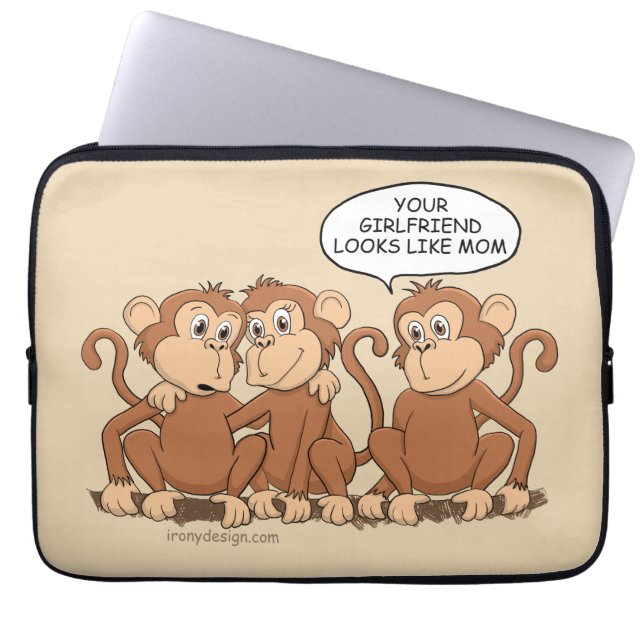 Capa Para Notebook Design de Cartoon Macaco Engraçado (Frente)