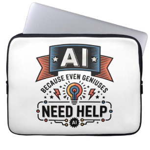 Capa Para Notebook Design de Citação de Tecnologia de Humor Gênio de
