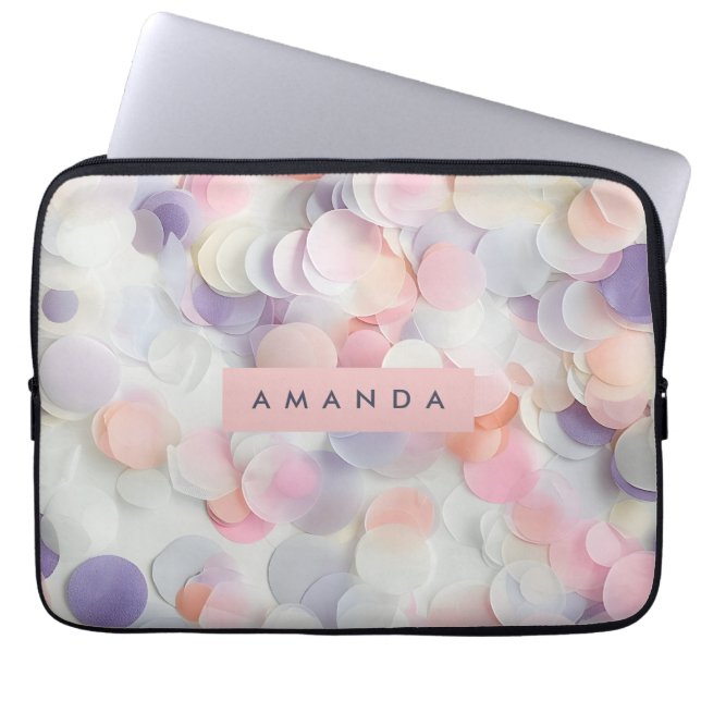 Capa Para Notebook Design de Confete Pastel Macio Personalizado (Frente)