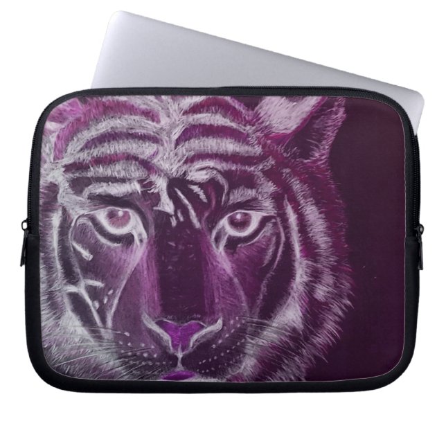 Capa Para Notebook Design de de Tigre bolsa de laptop Eletrônica (Frente)