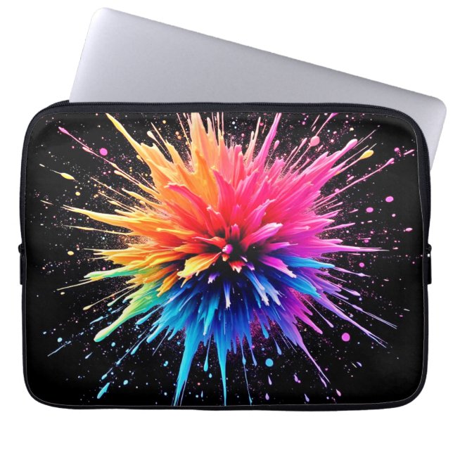Capa Para Notebook Design de explosão de cor vibrante (Frente)