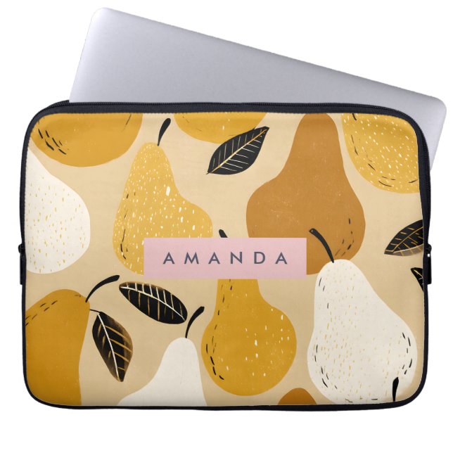 Capa Para Notebook Design de Fruta Pera de Outono Personalizado (Frente)