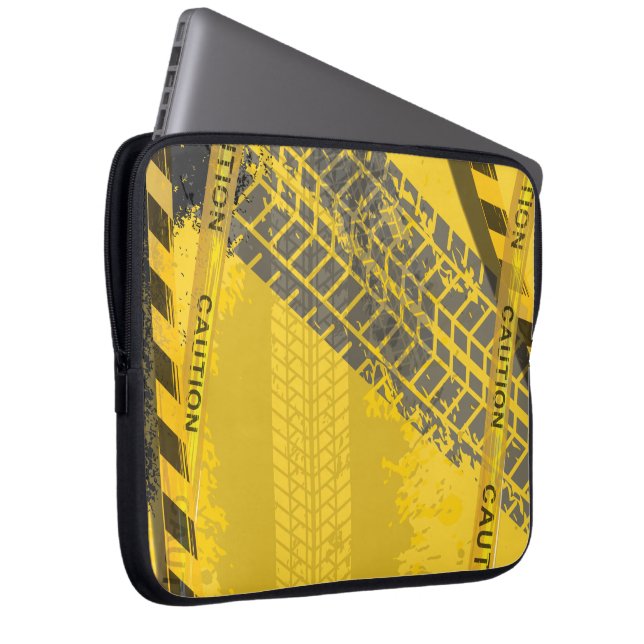 Capa Para Notebook Design de fundo amarelo-vestígio da via-pneumática (Frente Esquerda)