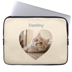 Capa Para Notebook Design de Gato em Forma de Coração