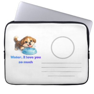 Capa Para Notebook Design de Hidratação de Cachorro Feliz