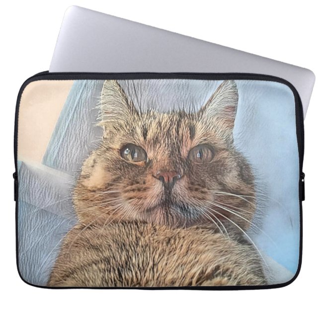 Capa Para Notebook Design de Ilustração de Gato Tigre (Frente)