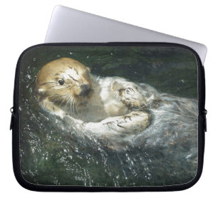 Capa Para Notebook Design de lontra-branca para amantes de animais