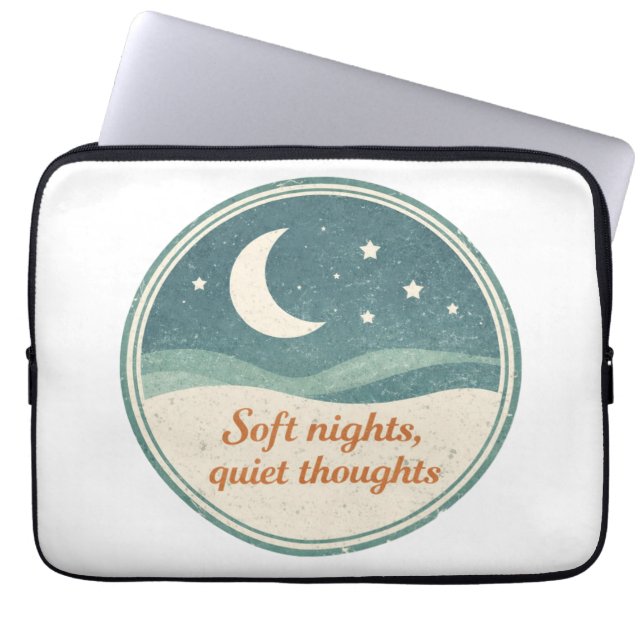 Capa Para Notebook Design de Lua Noturna Tranquila (Frente)