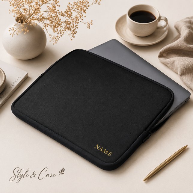 Capa Para Notebook Design de Nome Personalizado Elegante (Sleek Custom Design Name Laptop Sleeve)